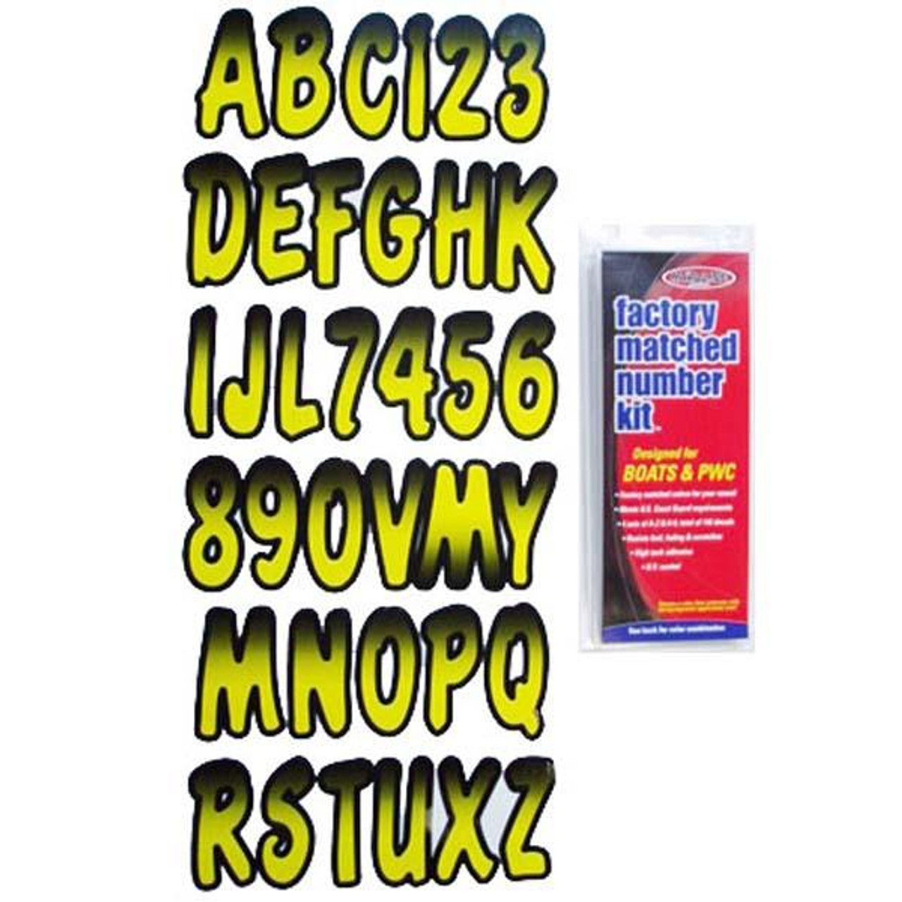 3" Boat Letter and Number Kit - Yellow & Black